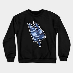 Thetis Island Silhouette in Blue Camouflage Pattern - Army Camo - Thetis Island Crewneck Sweatshirt